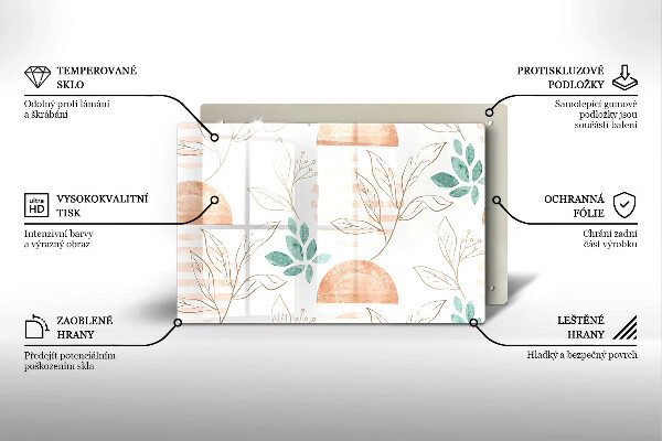 Cubre vitrocerámica Patrón de hojas boho