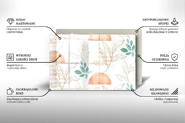 Cubre vitrocerámica Patrón de hojas boho