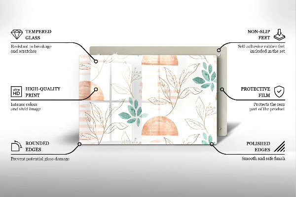 Cubre vitrocerámica Patrón de hojas boho