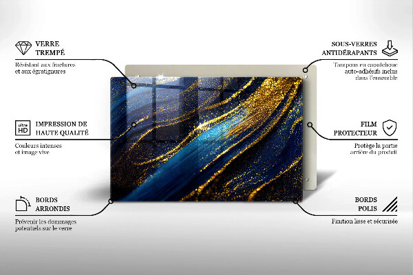 Cubre encimera Abstracción azul marino