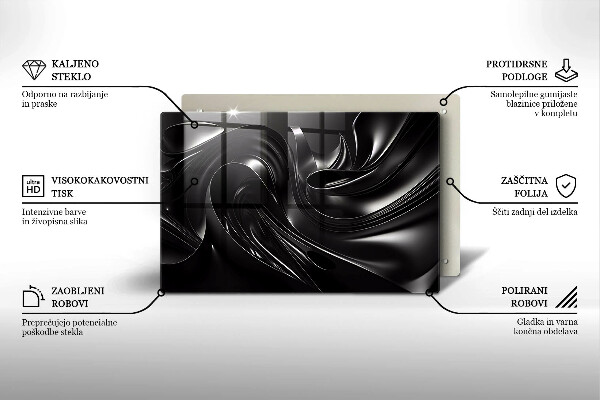 Cubre encimera Masa negra abstracta