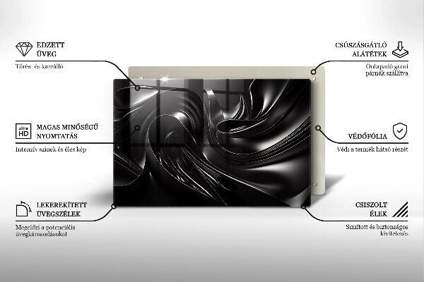 Cubre encimera Masa negra abstracta