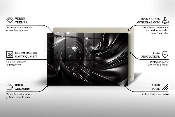 Cubre encimera Masa negra abstracta