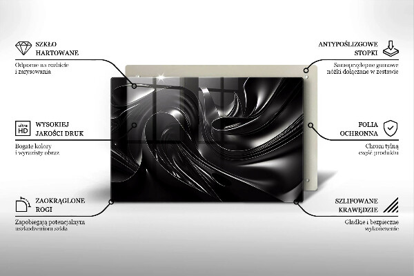 Cubre encimera Masa negra abstracta