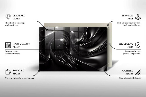 Cubre encimera Masa negra abstracta