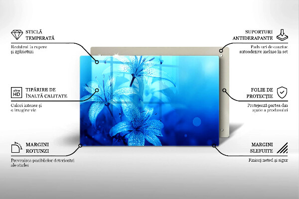 Cubre encimera Flores azules