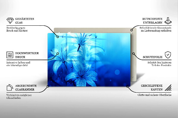 Cubre encimera Flores azules