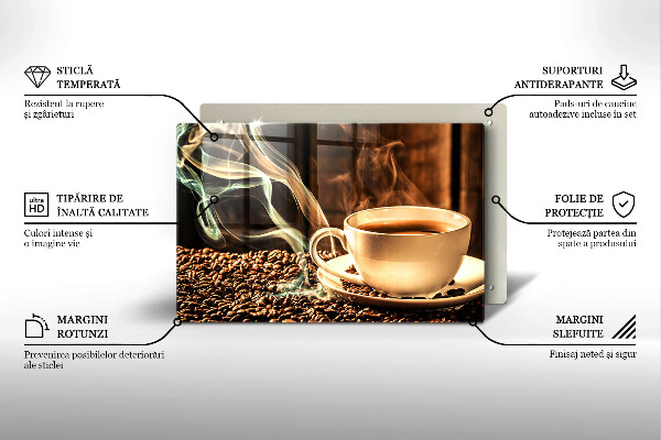 Cubre encimera Taza y granos de café