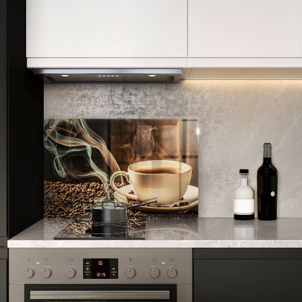 Cubre encimera Taza y granos de café