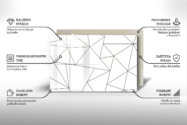 Cubre encimera Triángulos blancos