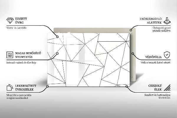 Cubre encimera Triángulos blancos