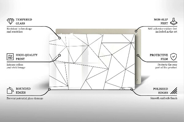 Cubre encimera Triángulos blancos