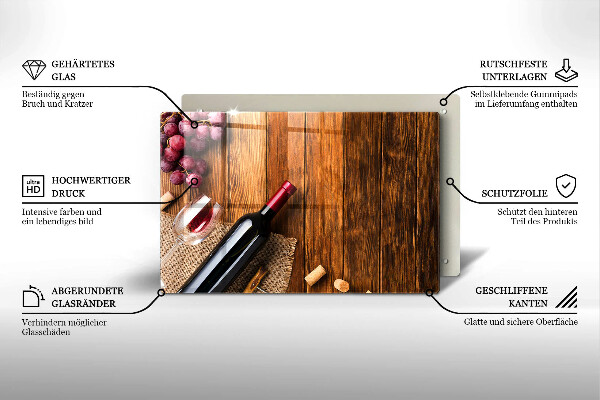 Cubre encimera Una botella de vino tinto