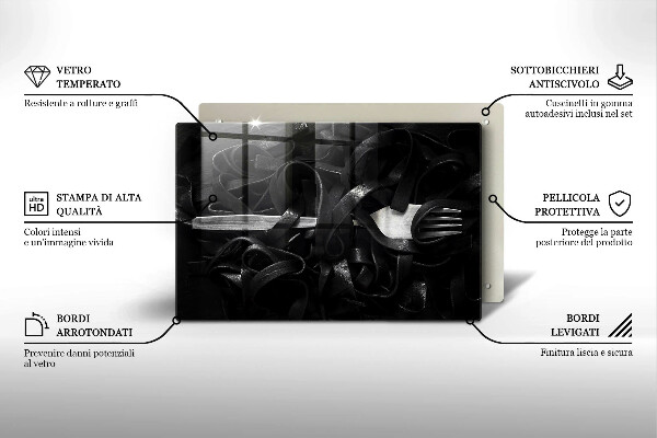 Cubre encimera Pasta negra de tallarines