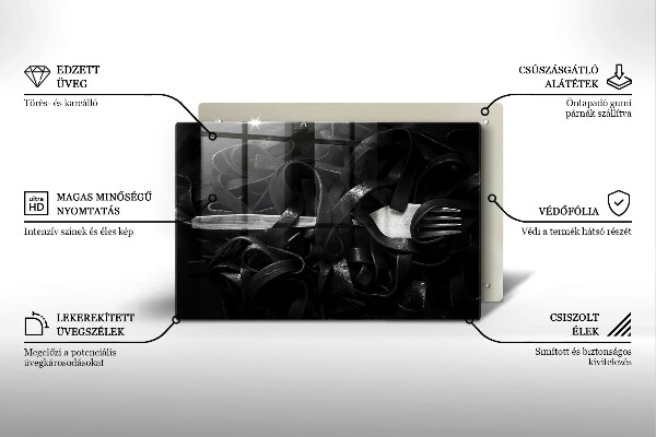 Cubre encimera Pasta negra de tallarines