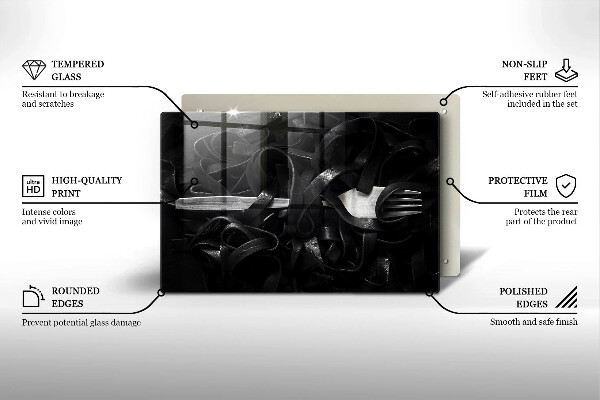 Cubre encimera Pasta negra de tallarines