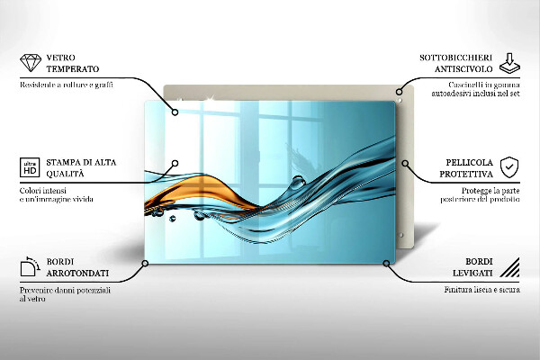 Cubre encimera Agua sobre un fondo azul