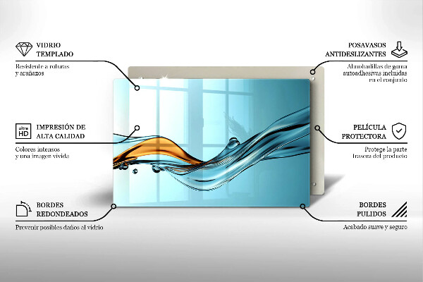 Cubre encimera Agua sobre un fondo azul