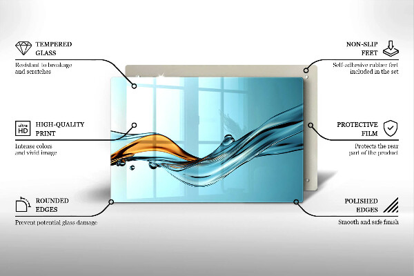 Cubre encimera Agua sobre un fondo azul