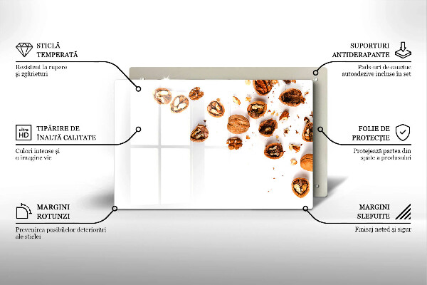 Cubre encimera Nueces sobre un fondo blanco
