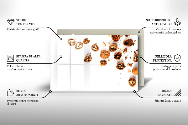 Cubre encimera Nueces sobre un fondo blanco
