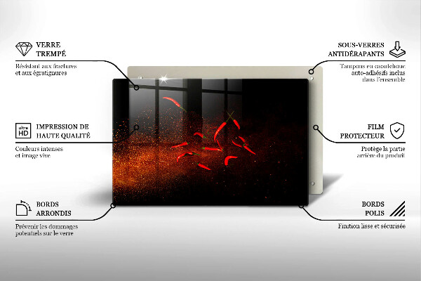 Cubre vitrocerámica Pimientos picantes