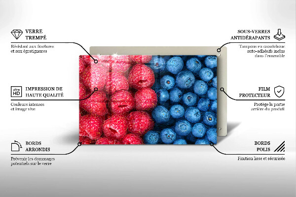 Cubre encimera Frutas de frambuesa y arándanos