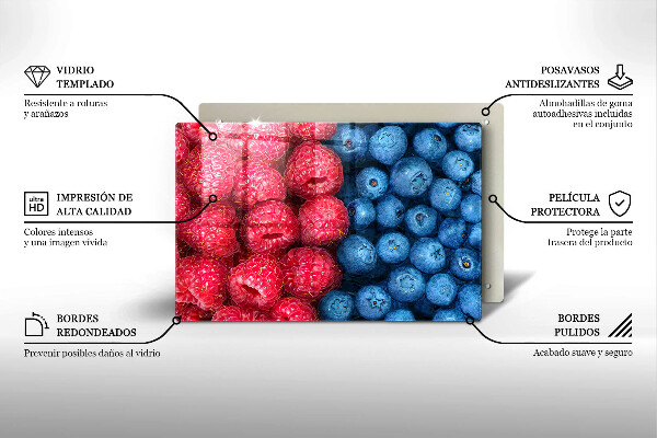 Cubre encimera Frutas de frambuesa y arándanos