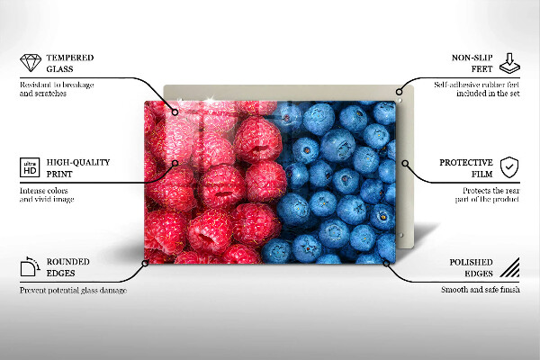 Cubre encimera Frutas de frambuesa y arándanos