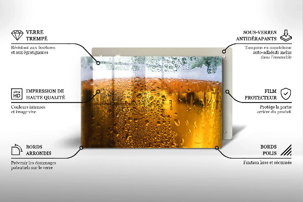 Cubre encimera Vaso de cerveza mojado