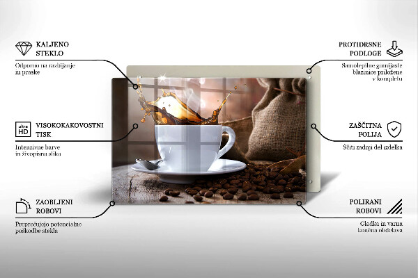 Cubre vitrocerámica Taza y granos de café