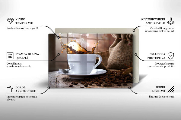 Cubre vitrocerámica Taza y granos de café