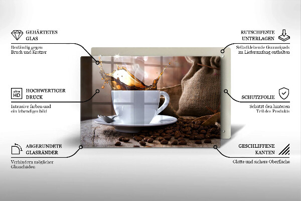 Cubre vitrocerámica Taza y granos de café