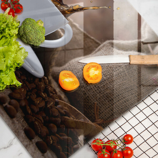 Cubre vitrocerámica Taza y granos de café