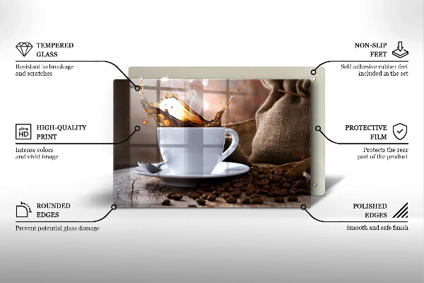 Cubre vitrocerámica Taza y granos de café