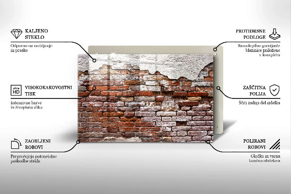 Cubre vitrocerámica Viejo muro de ladrillo y hormigón