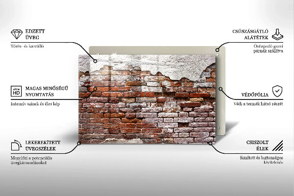 Cubre vitrocerámica Viejo muro de ladrillo y hormigón