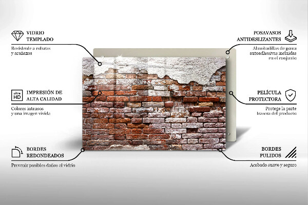 Cubre vitrocerámica Viejo muro de ladrillo y hormigón
