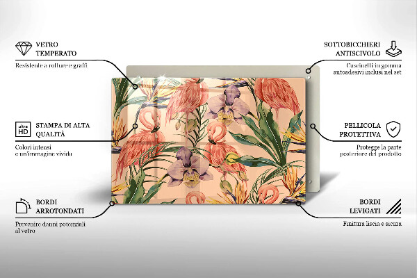 Protector placa inducción Ilustración de flamencos