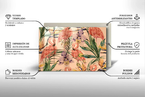 Protector placa inducción Ilustración de flamencos