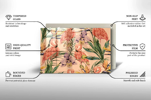 Protector placa inducción Ilustración de flamencos