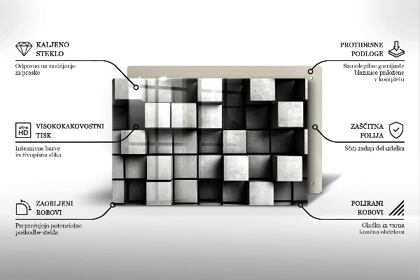 Cubre vitrocerámica Cuadrados abstractos 3d