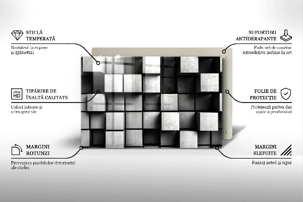 Cubre vitrocerámica Cuadrados abstractos 3d
