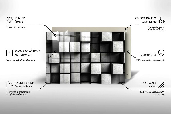 Cubre vitrocerámica Cuadrados abstractos 3d