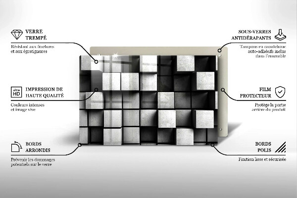 Cubre vitrocerámica Cuadrados abstractos 3d