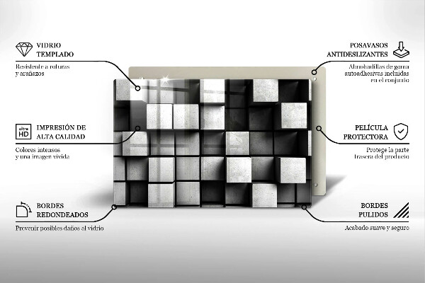 Cubre vitrocerámica Cuadrados abstractos 3d