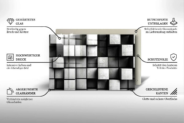 Cubre vitrocerámica Cuadrados abstractos 3d