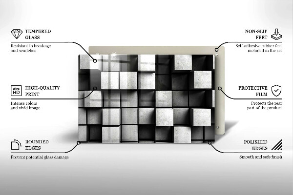 Cubre vitrocerámica Cuadrados abstractos 3d