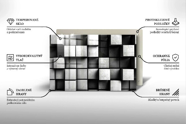 Cubre vitrocerámica Cuadrados abstractos 3d