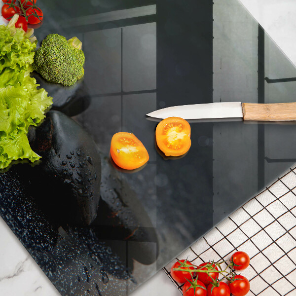 Cubre vitrocerámica Piedras zen de flor blanca